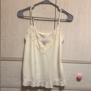 Cream lace embroidered top